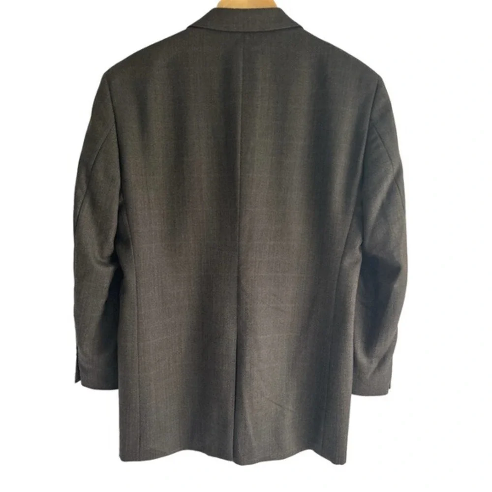 Joseph &‎ Feiss Size 38R 100% Wool Blazer Brown Herringbone Pinstripe